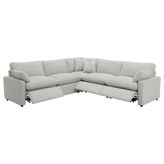 Unique Piece Furniture - Collins 5-piece Modular Power Reclining Sectional Grey
