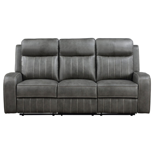 Unique Piece Furniture - Raelynn Upholstered Track Arm Motion Sofa Grey