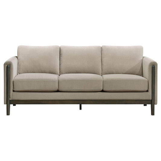 Unique Piece Furniture - Islington 3-piece Upholstered Panel Arm Sofa Set Taupe