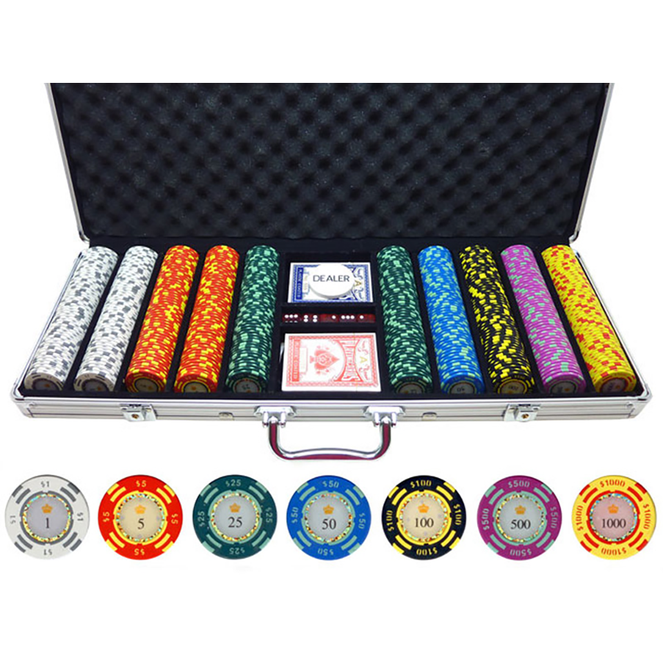 Monaco Casino 13.5g Clay Poker Chips Set 500pc