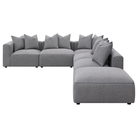 Unique Piece Furniture - Jennifer 6-piece Upholstered Modular Sectional Grey