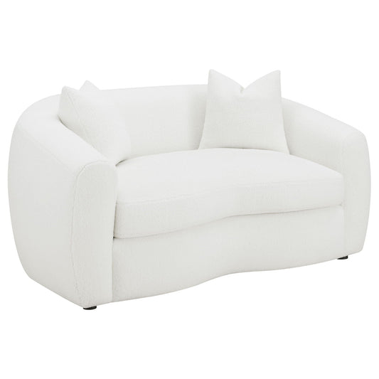 Unique Piece Furniture Isabella 3-piece Faux Sheepskin Upholstered Sofa Set Natural