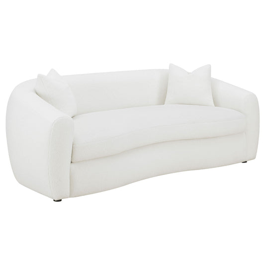 Unique Piece Furniture Isabella 2-piece Faux Sheepskin Upholstered Sofa Set Natural