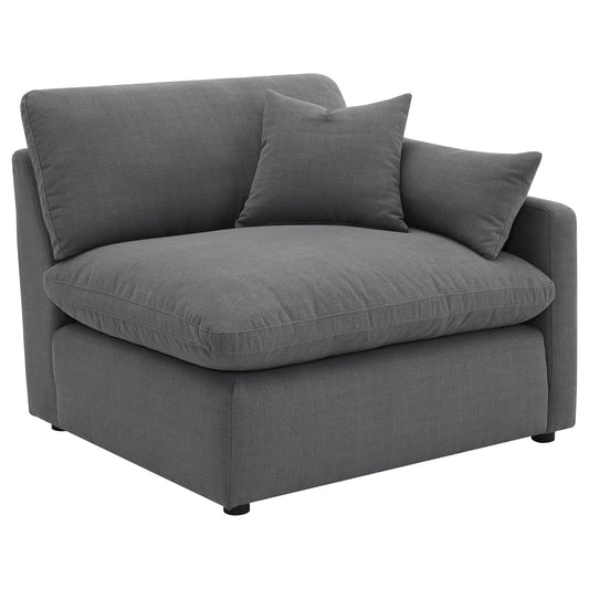 Unique Piece Furniture - Hobson 4-piece Upholstered Modular Sectional Sofa Charcoal