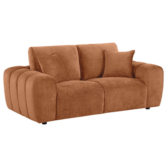 Unique Piece Furniture - Burnett 4-piece Chenille Upholstered Sofa Set Burnt Orange