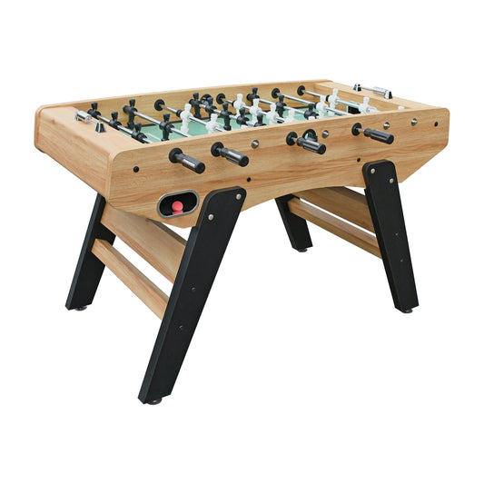 Center Stage foosball table with counter-weighted crosshatch players and chrome telescopic rods for safer play