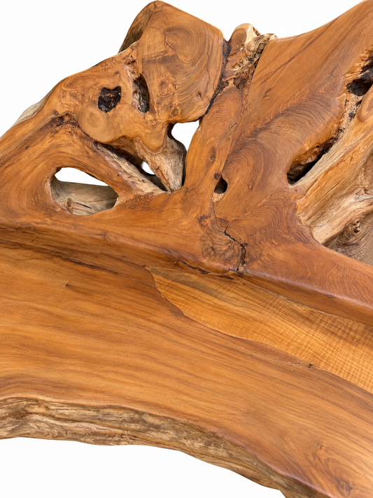 The Broward Design Center Teak Root Sofa XXL | Solid Teak Wood Bench (B)