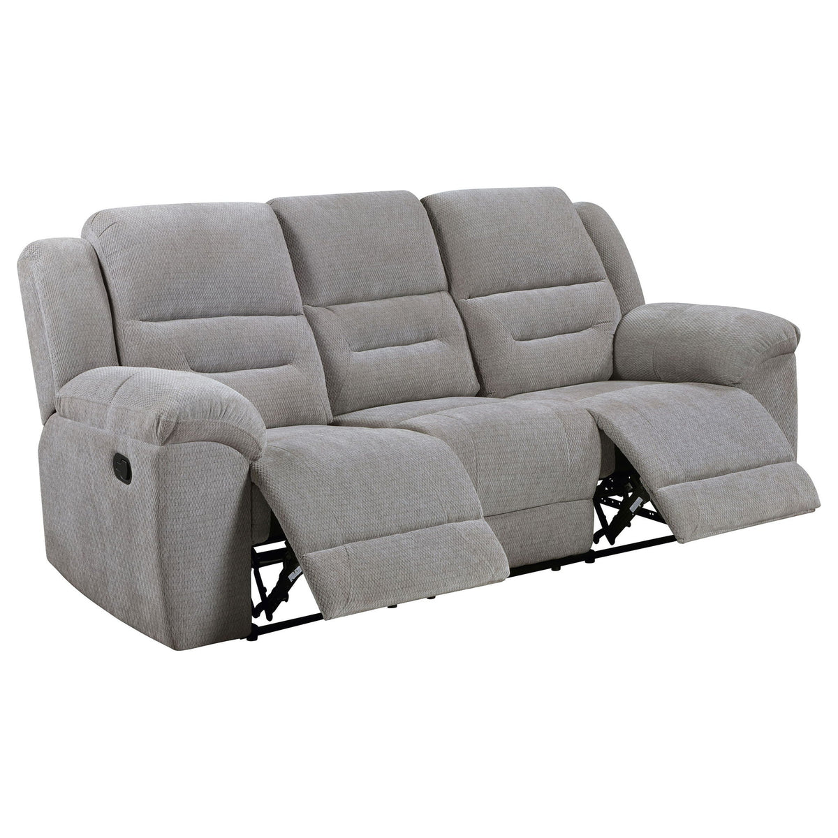 Unique Piece Furniture - Gilson 3-piece Chenille Upholstered Reclining Sofa Set Grey