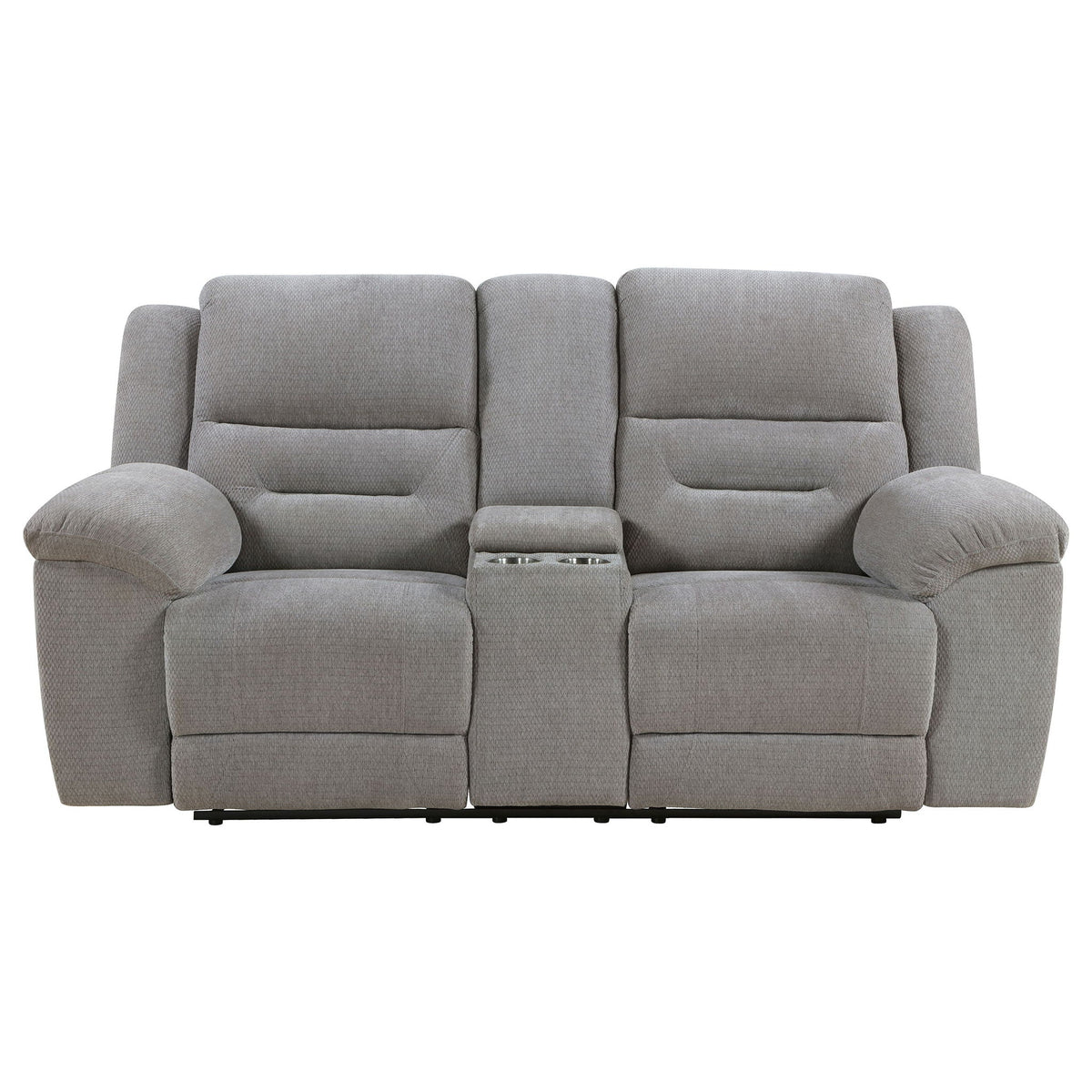 Unique Piece Furniture - Gilson Chenille Upholstered Reclining Loveseat Grey