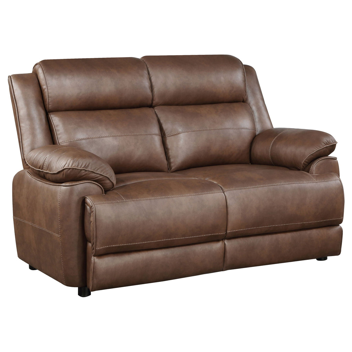 Unique Piece Furniture - Ellington 2-piece Upholstered Padded Arm Sofa Set Dark Brown