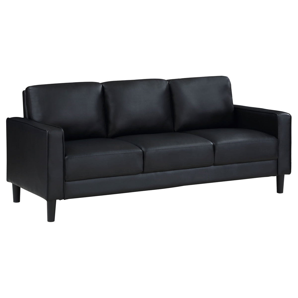 Unique Piece Furniture - Ruth 2-piece Upholstered Track Arm Sofa Set Black