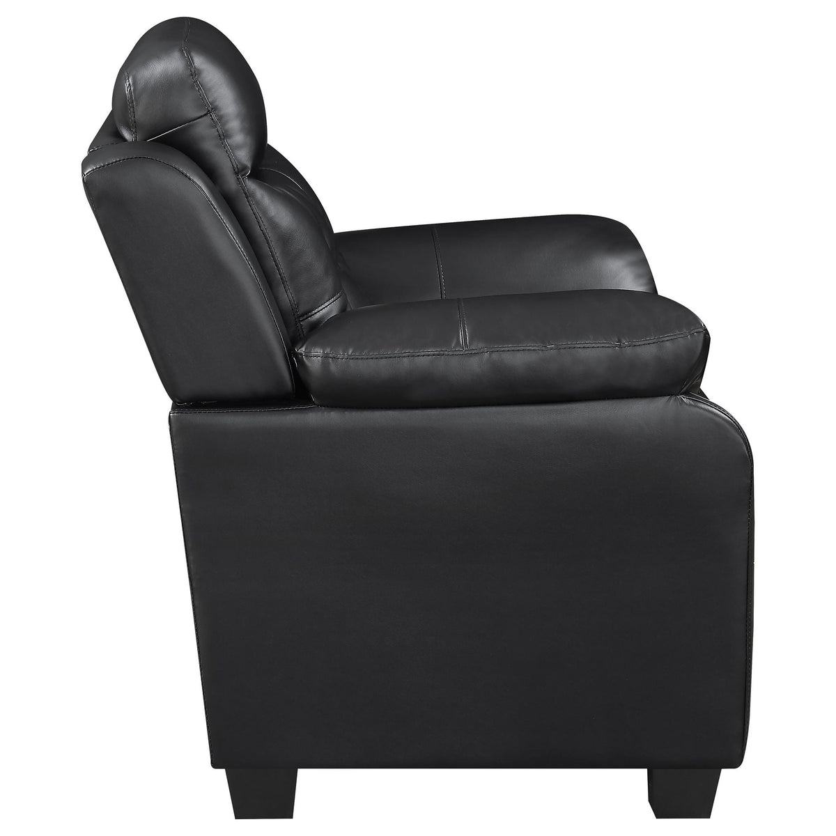 Unique Piece Furniture - Finley 3-piece Upholstered Padded Arm Tufted Sofa Set Black
