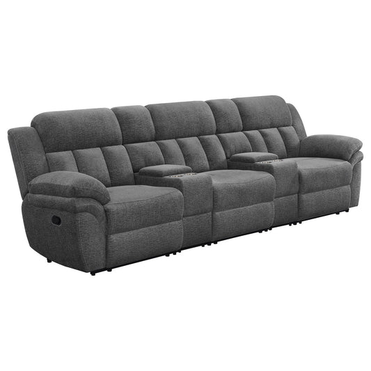 Unique Piece Furniture - Bahrain 5-piece Upholstered Home Theater Seating Charcoal
