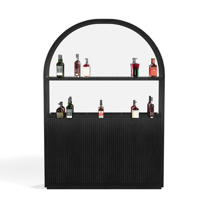Prohibition Back Bar has three doors in the base with soft-close hinges enabling you to stock every spirit in this classic bar!