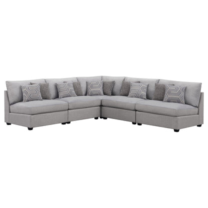 Unique Piece Furniture - Cambria 5-piece Upholstered Modular Sectional Sofa Grey