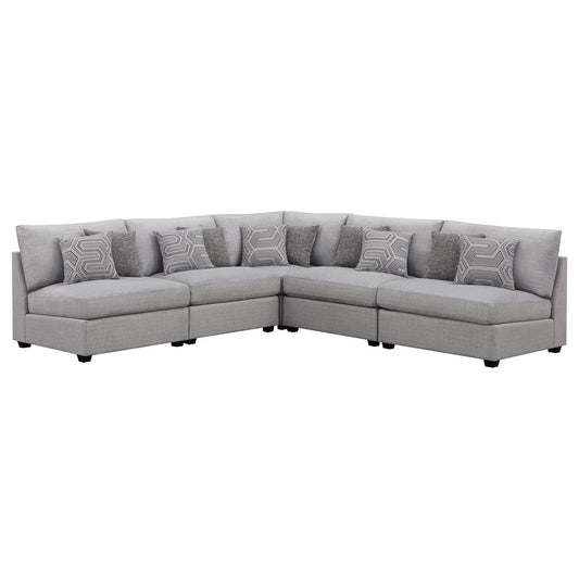 Unique Piece Furniture - Cambria 5-piece Upholstered Modular Sectional Sofa Grey