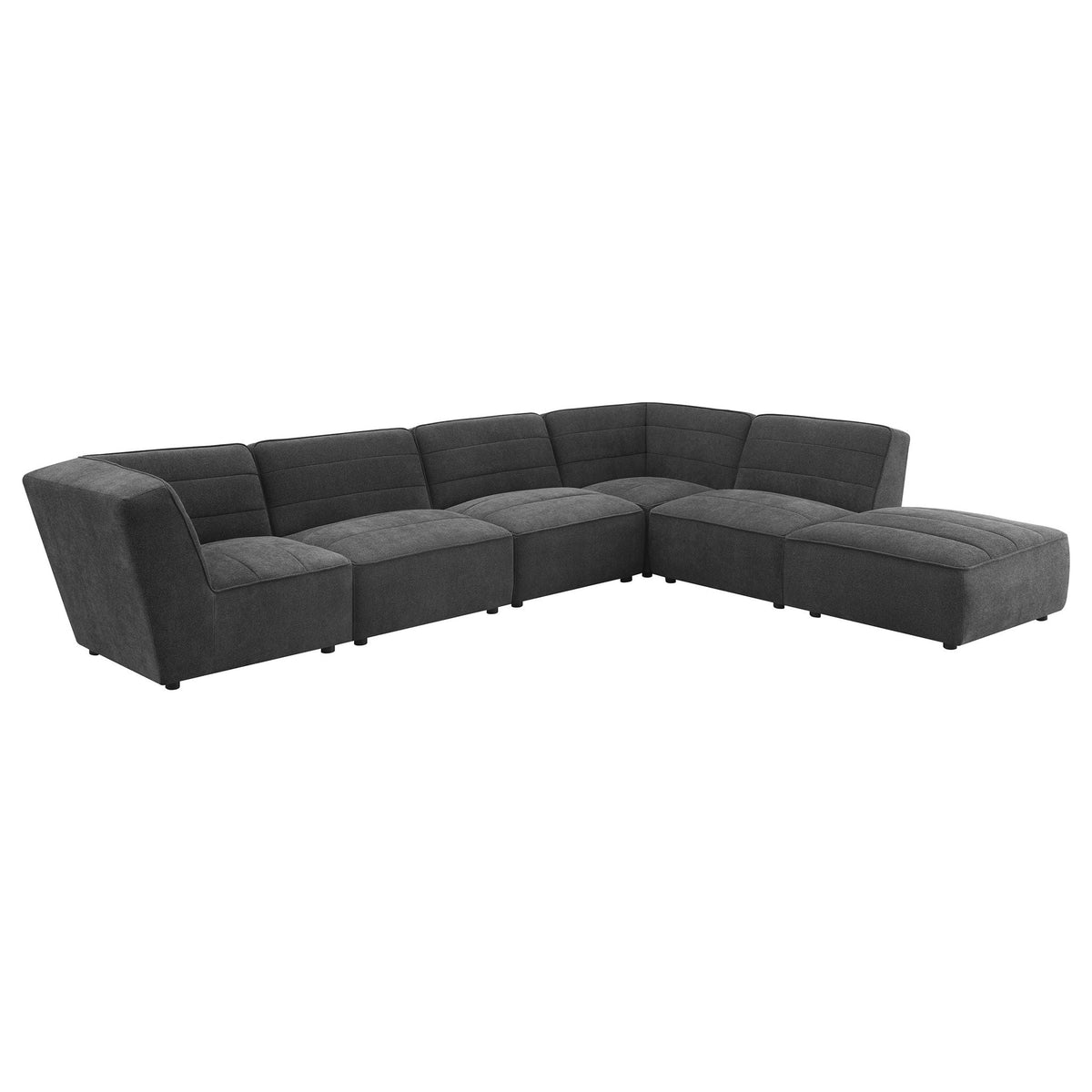 Unique Piece Furniture - Sunny 6-piece Upholstered Modular Sectional Sofa Charcoal