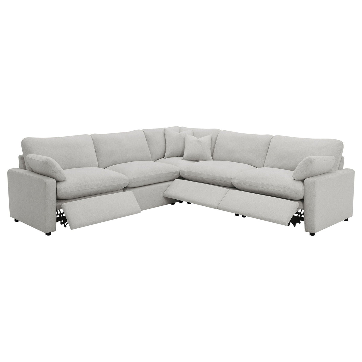 Unique Piece Furniture - Collins 5-piece Modular Power Reclining Sectional Grey