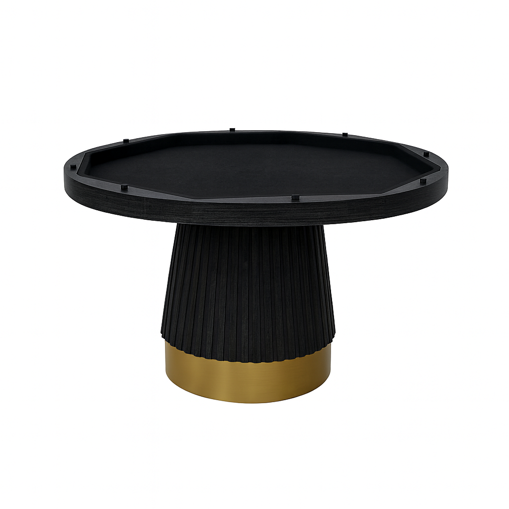 Prohibition poker table in matte black without a top.