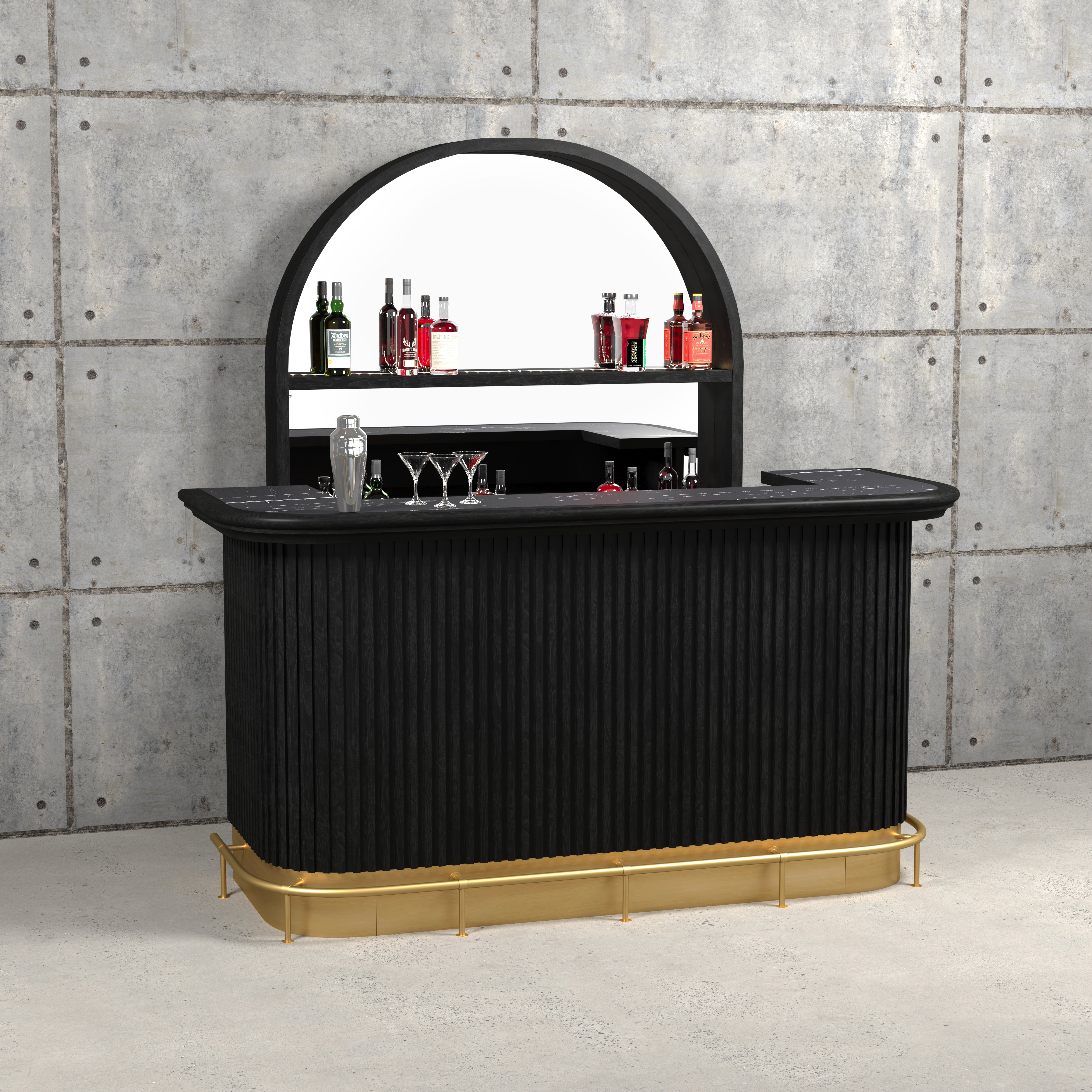 Back Counter Unit Prohibition Back Bar, Black – Build Your Man Cave