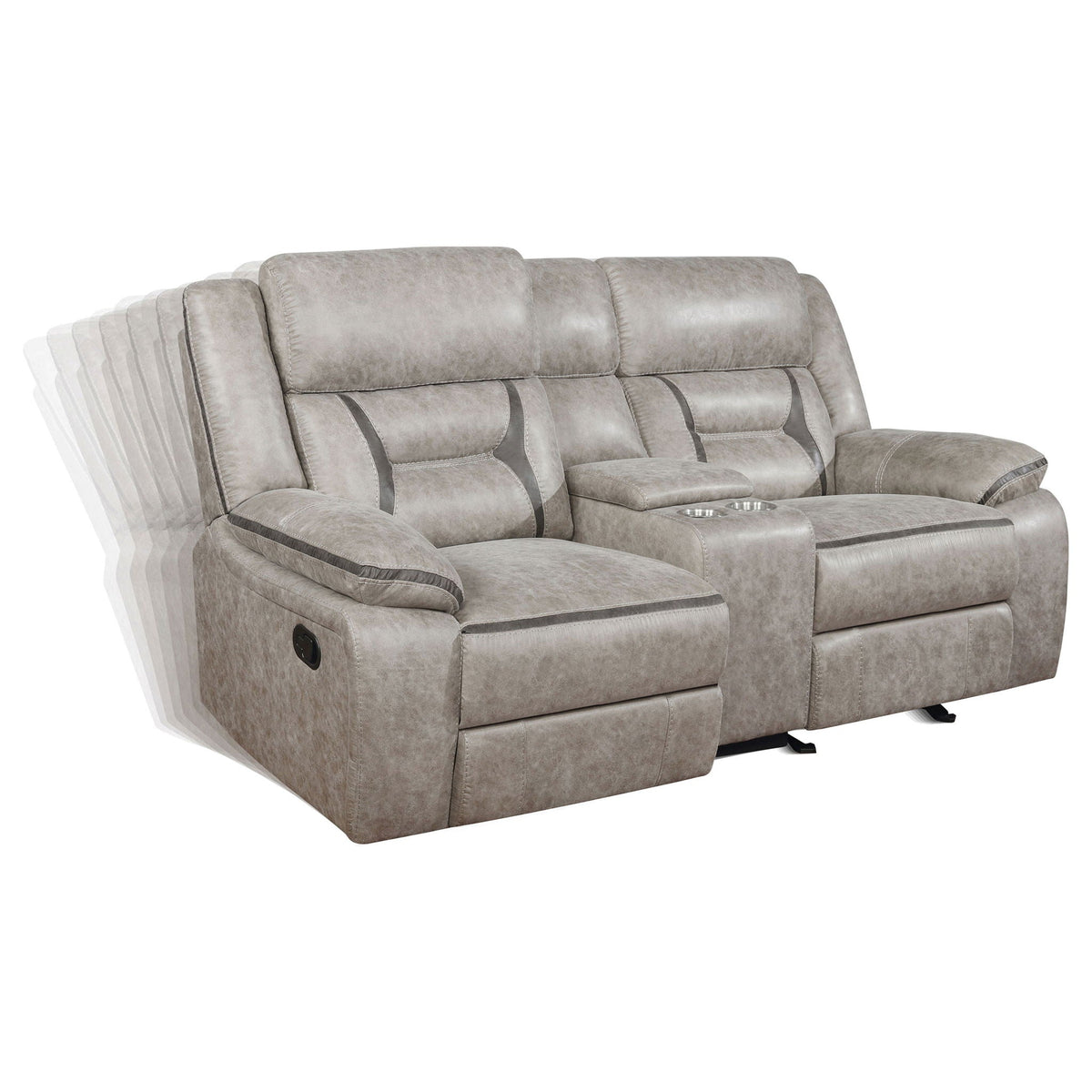 Unique Piece Furniture - Greer 3-piece Upholstered Reclining Sofa Set Taupe