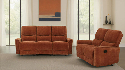 Unique Piece Furniture - Navarro 2-piece Upholstered Reclining Sofa Set Orange