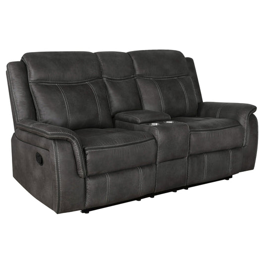 Unique Piece Furniture - Lawrence 3-piece Upholstered Reclining Sofa Set Charcoal