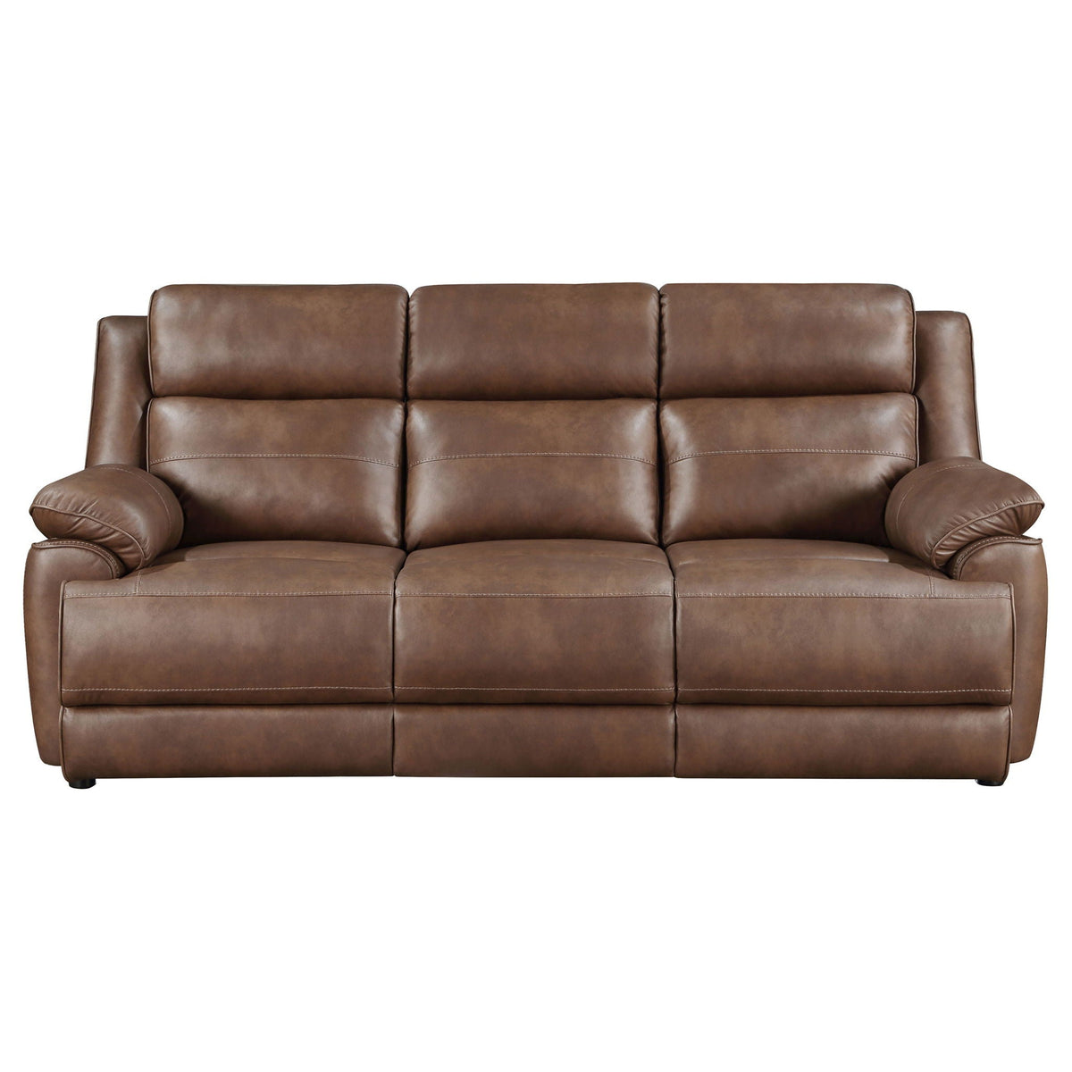 Unique Piece Furniture - Ellington 2-piece Upholstered Padded Arm Sofa Set Dark Brown