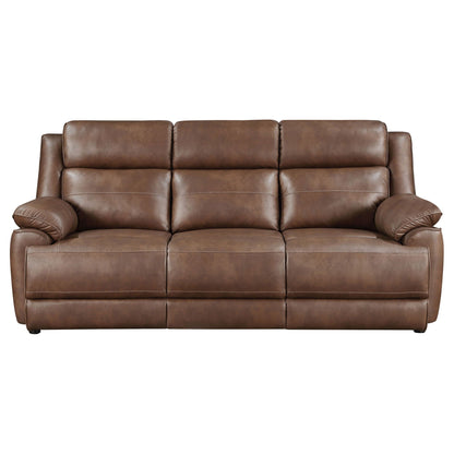 Unique Piece Furniture - Ellington 2-piece Upholstered Padded Arm Sofa Set Dark Brown
