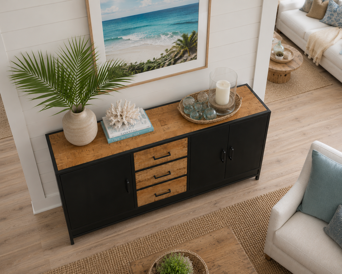 The Broward Design Center - Jaipur Forge Sideboard - 63 x 20 x 36 in
