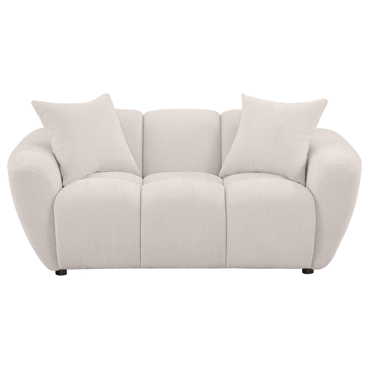Unique Piece Furniture Destino Chenille Upholstered Splayed Arm Loveseat Greige