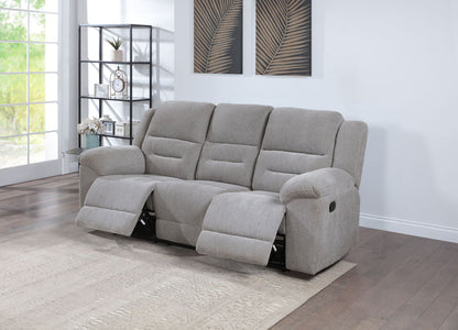 Unique Piece Furniture - Gilson Chenille Upholstered Reclining Sofa Grey