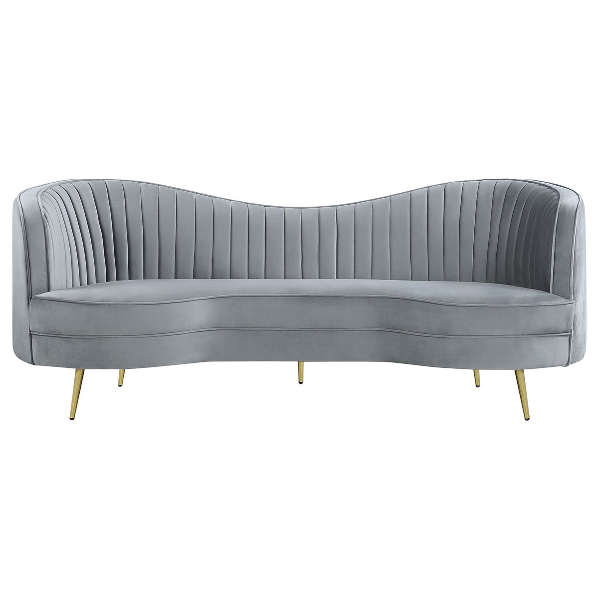 Unique Piece Furniture Sophia 3-piece Upholstered Channel Tufted Sofa Set Grey