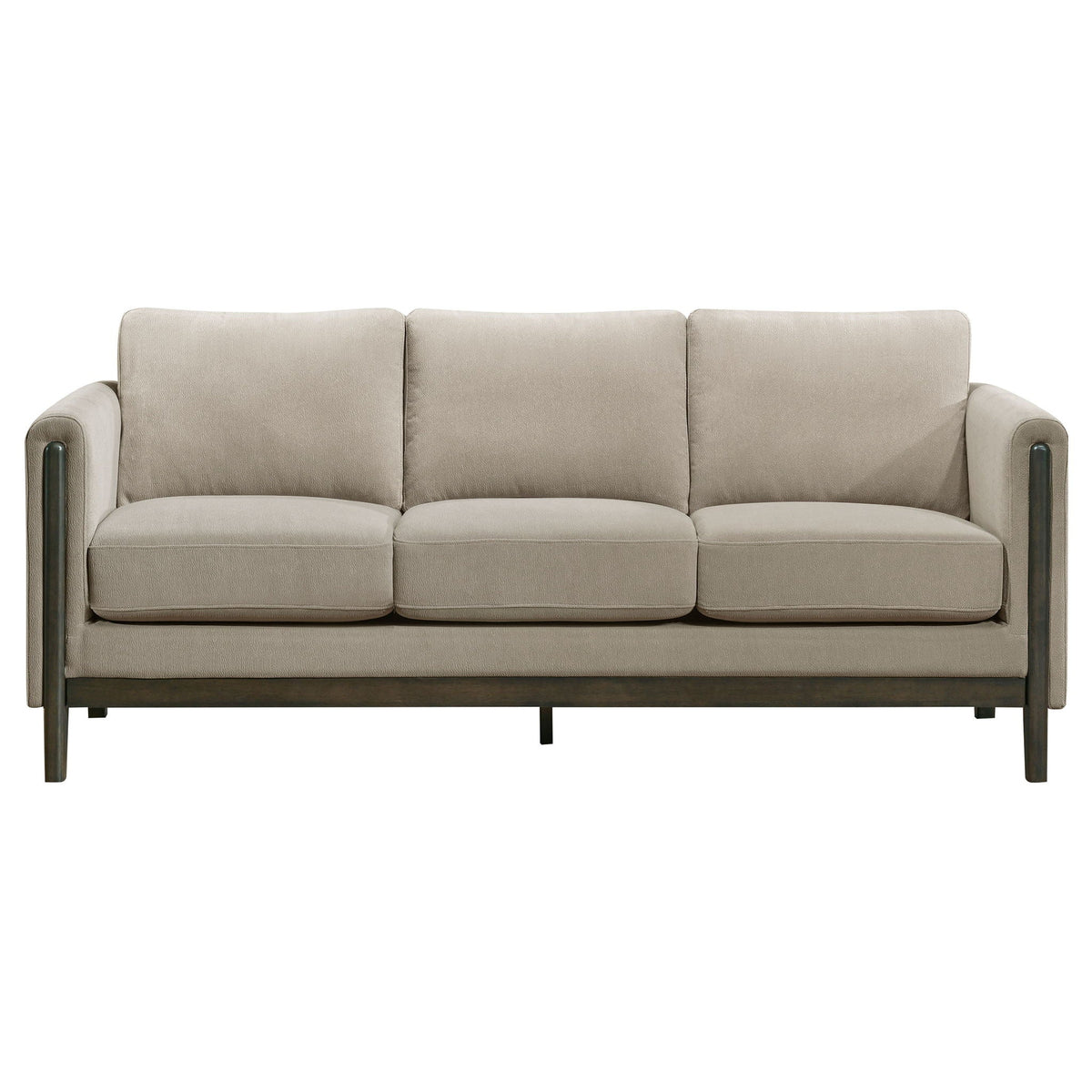 Unique Piece Furniture - Islington 3-piece Upholstered Panel Arm Sofa Set Taupe