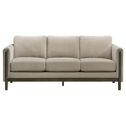 Unique Piece Furniture - Islington 3-piece Upholstered Panel Arm Sofa Set Taupe