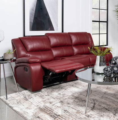 Unique Piece Furniture Camila Upholstered Motion Reclining Sofa Red
