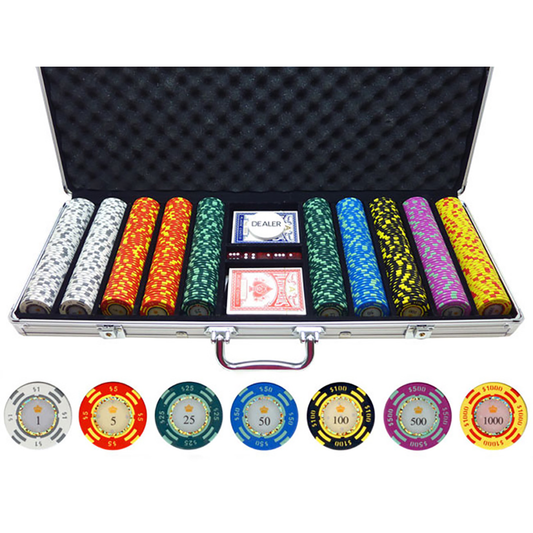 BBO Poker Tables Crown Casino 13.5g  Clay Poker Chip Set 500pc