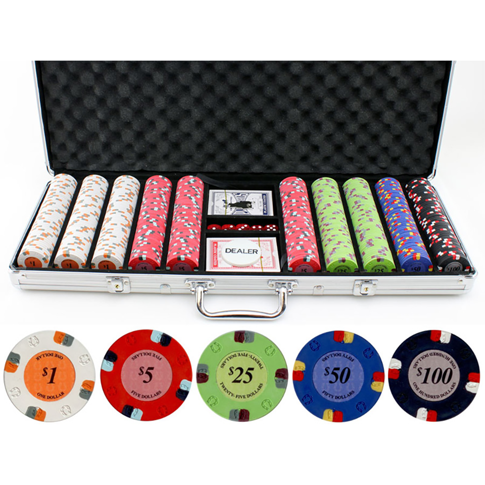 Lucky Horseshoe 13.5g Clay Poker Chips Set 500pc