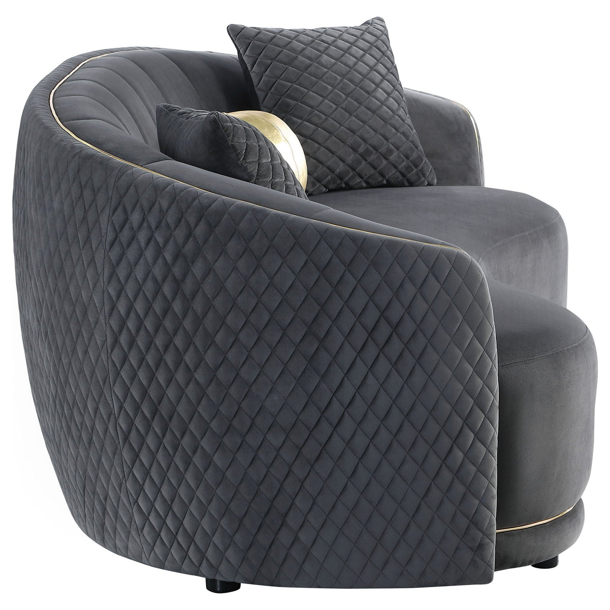Unique Piece Furniture - Brookside 2-piece Velvet Upholstered Sofa Set Dark Grey