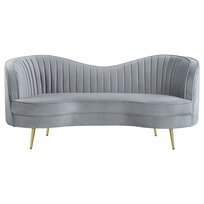 Unique Piece Furniture Sophia 3-piece Upholstered Channel Tufted Sofa Set Grey