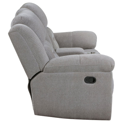 Unique Piece Furniture - Gilson Chenille Upholstered Reclining Loveseat Grey