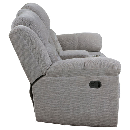 Unique Piece Furniture - Gilson Chenille Upholstered Reclining Loveseat Grey