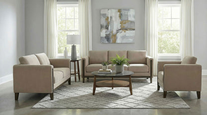 Unique Piece Furniture - Islington 3-piece Upholstered Panel Arm Sofa Set Taupe
