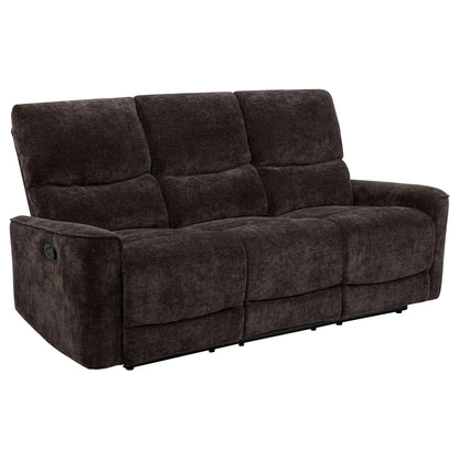 Unique Piece Furniture - Navarro 3-piece Upholstered Reclining Sofa Set Dark Brown