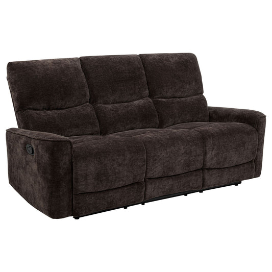 Unique Piece Furniture - Navarro 3-piece Upholstered Reclining Sofa Set Dark Brown
