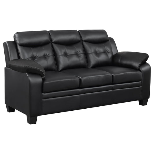 Unique Piece Furniture - Finley 2-piece Upholstered Padded Arm Tufted Sofa Set Black