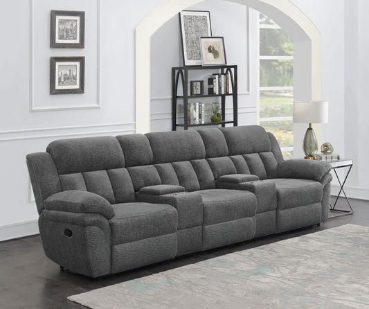 Unique Piece Furniture - Bahrain 5-piece Upholstered Home Theater Seating Charcoal