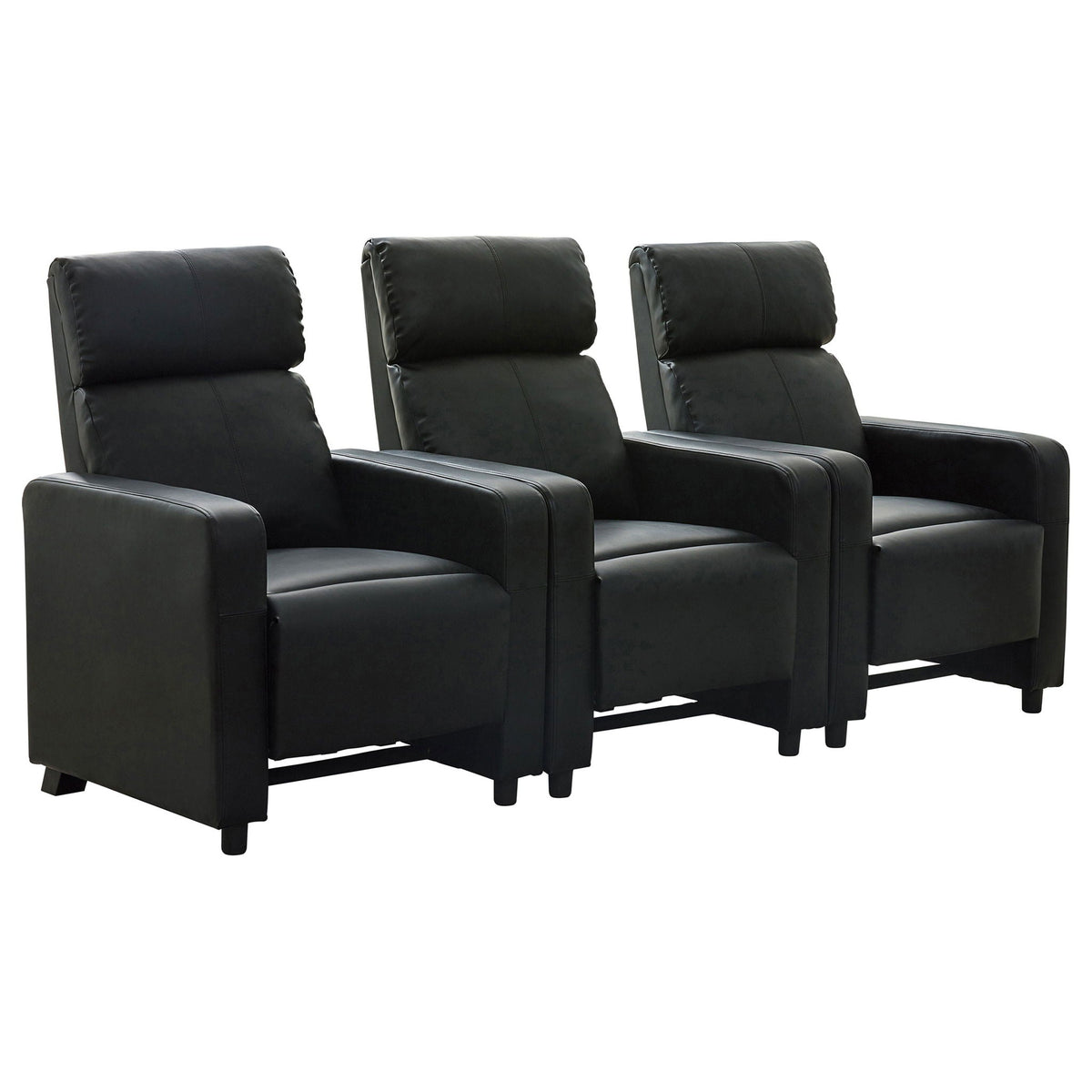 Unique Piece Furniture - Toohey Upholstered Tufted Recliner Living Room Set Black