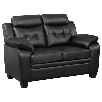 Unique Piece Furniture - Finley 2-piece Upholstered Padded Arm Tufted Sofa Set Black