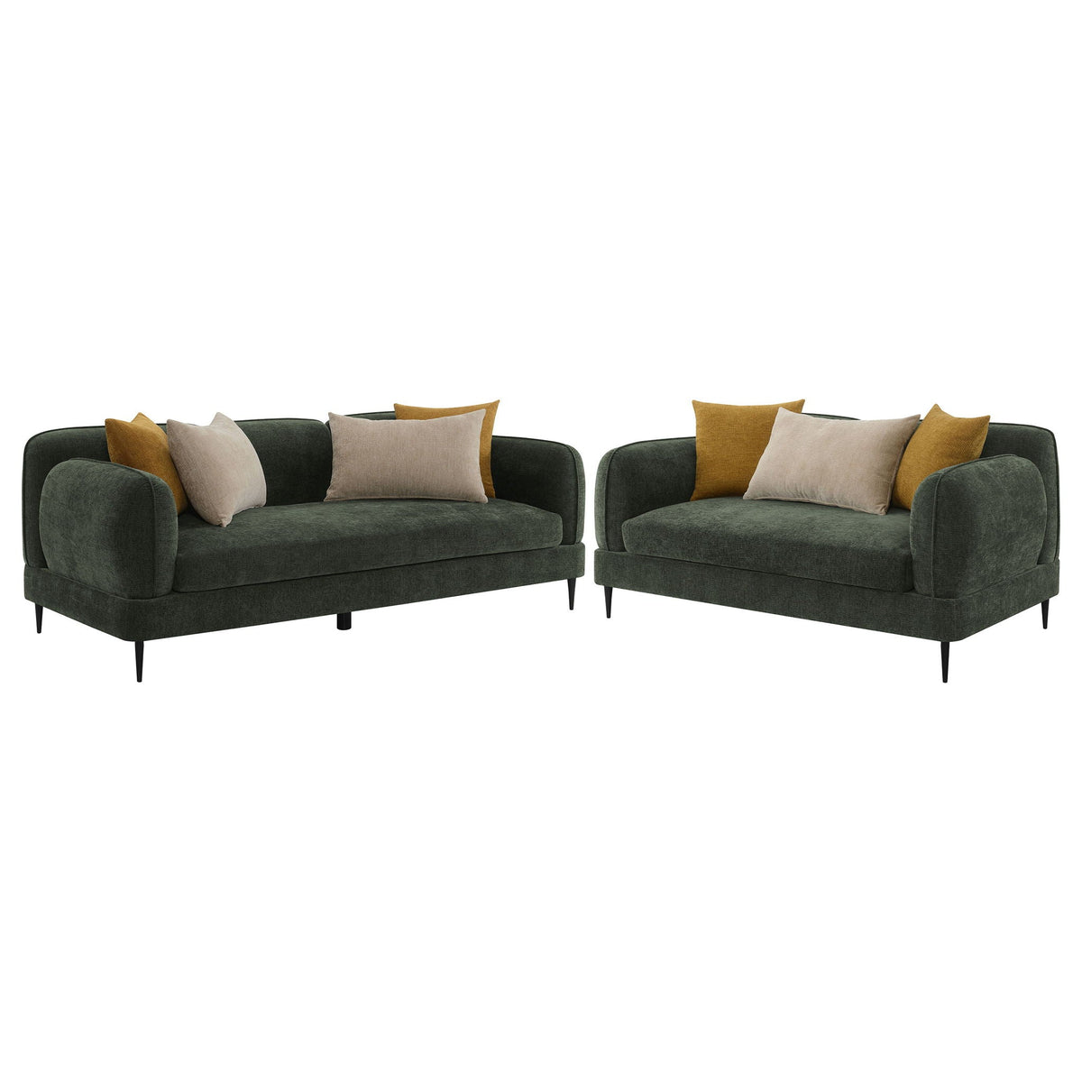 Unique Piece Furniture - Jade 2-piece Chenille Upholstered Sofa Set Green